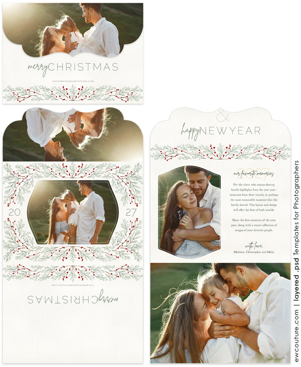Happy Year in Review Luxe Folded 5x7 Photo Card Template