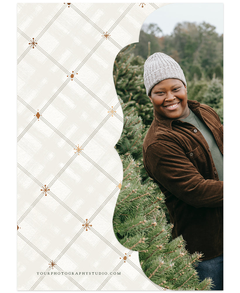 Holiday Wreath Luxe Folded 5x7 Photo Card Template