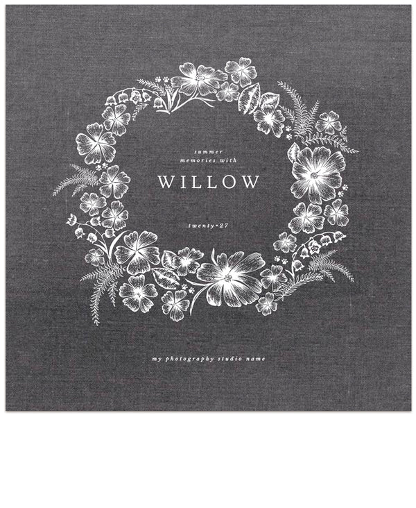 Wild Daisy Wreath 12x12 Miller's Signature Album Custom Illustrated Cover