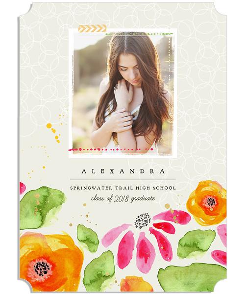 Tea Time Senior Announcement 5x7 Groove Luxe and Flat Card