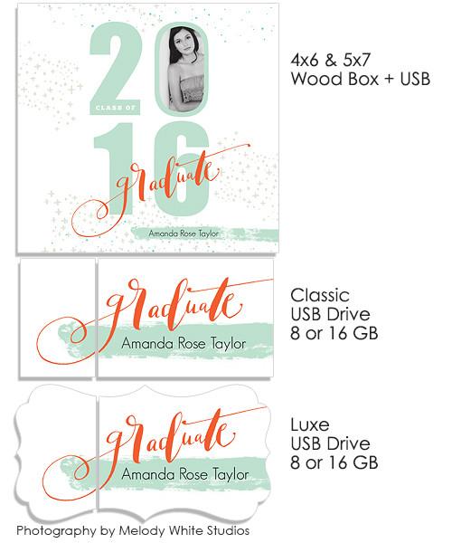 It's Your Year 5x7 and 4x6 Wood Print Box and USB Drives
