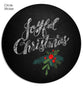 Chalkboard Joyful Christmas 8x4 Flat Card, Address Label and Circle Sticker
