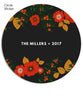 Christmas Floral 7x5 Flat Card, Address Label and Circle Sticker
