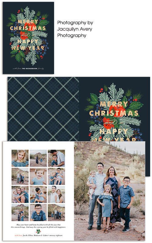 Insta Style Holidays 5x7 Folded Card, Address Label and Circle Sticker