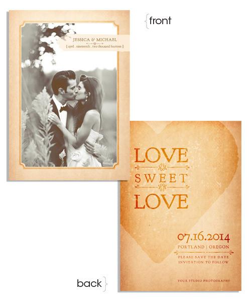 Sweet Love Save the Date 5x7 Flat Card