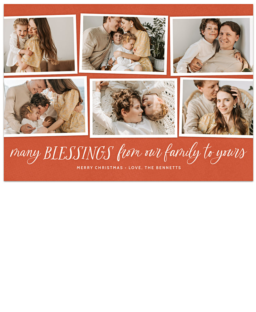 Blessed Christmas 7x5 Flat Photo Card Photoshop Template