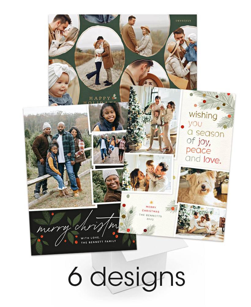 Collage Christmas Photo Card Templates
