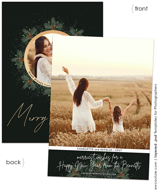 Gleaming Pines 7x5 Flat Photo Card Template