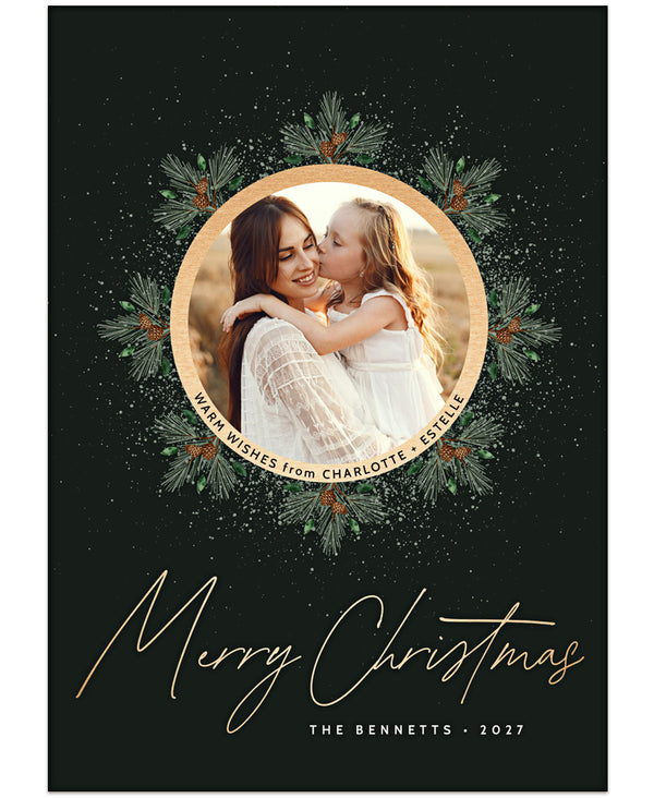 Gleaming Pines 7x5 Flat Photo Card Template