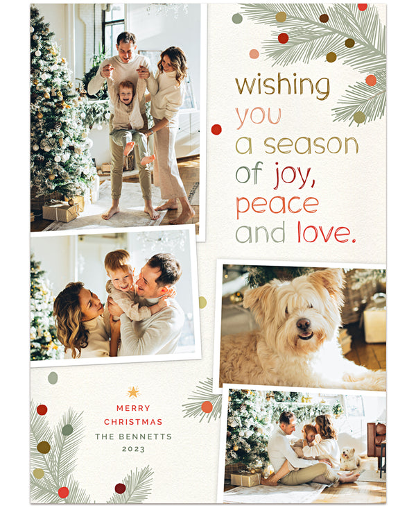 Season of Joy Collage 7x5 Flat Photo Card Template