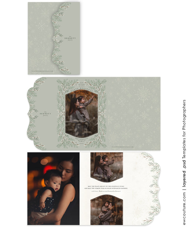 StoryBook Christmas Luxe Folded 5x7 Photo Card Template