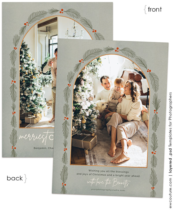 Together on Christmas Morning 5x7 Flat Photo Card Template