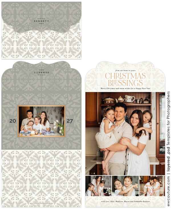 Vintage Lace Luxe Folded 5x7 Photo Card Template