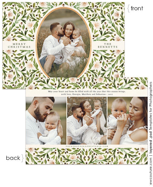 Vintage Medallion 7x5 Flat Photo Card Template