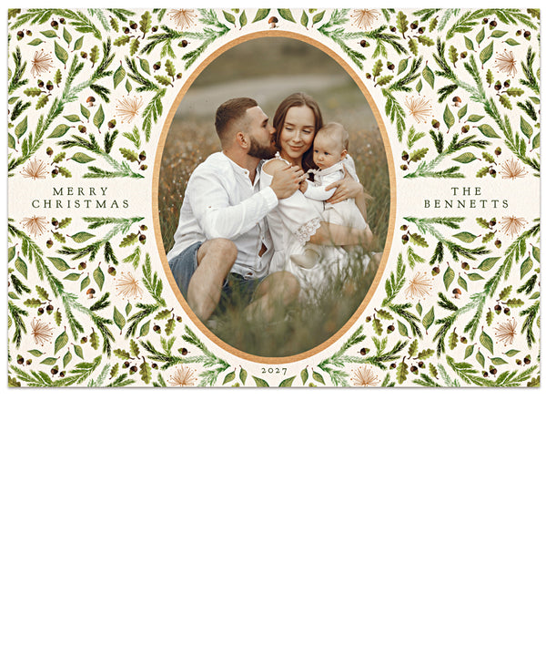 Vintage Medallion 7x5 Flat Photo Card Template