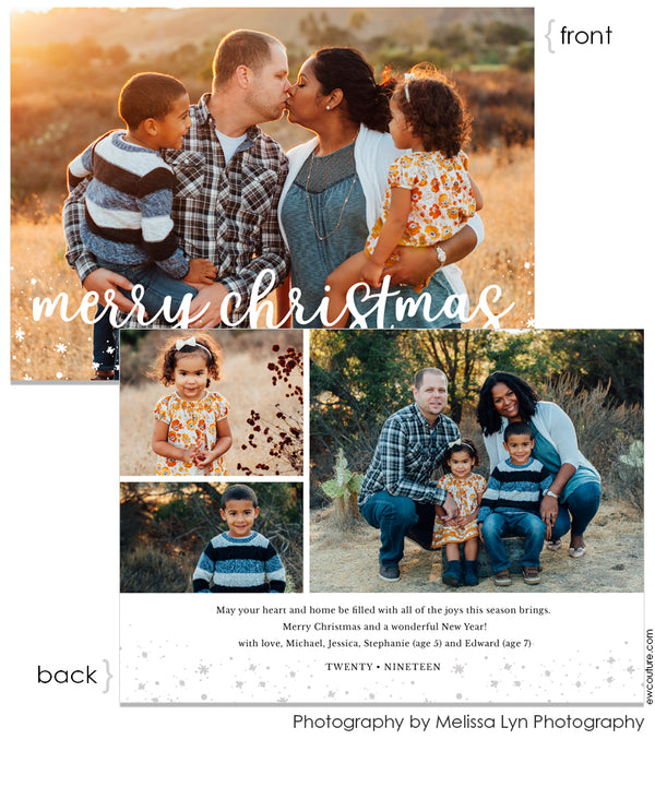 Tidings of Peace & Joy Overlay Card Two 5x7 Flat Card - Personalized Foil Friendly