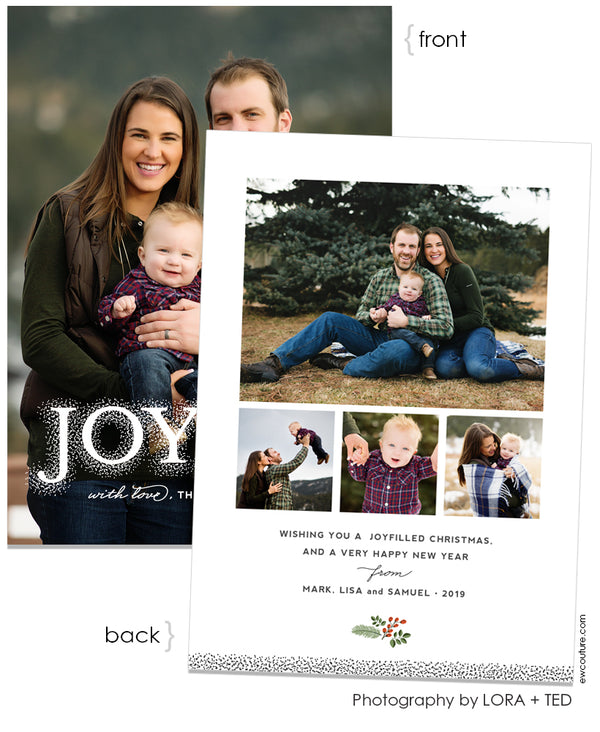 Tidings of Peace & Joy Overlay Card Three 5x7 Flat Card - Personalized Foil Friendly