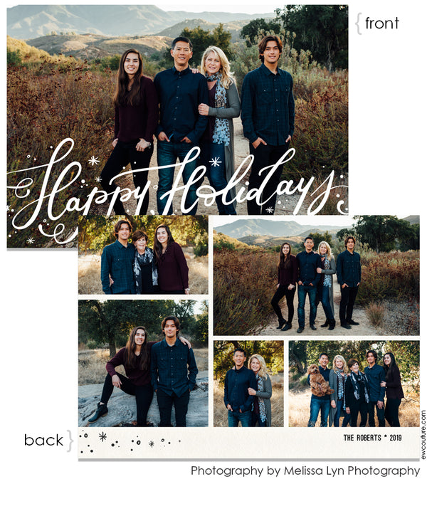 Tidings of Peace & Joy Overlay Card Four 5x7 Flat Card - Personalized Foil Friendly