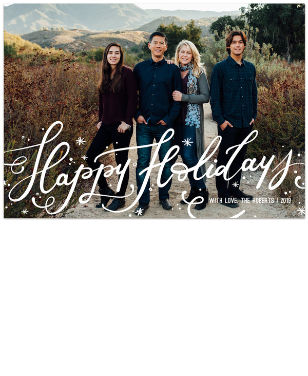 Tidings of Peace & Joy Overlay Card Four 5x7 Flat Card - Personalized Foil Friendly