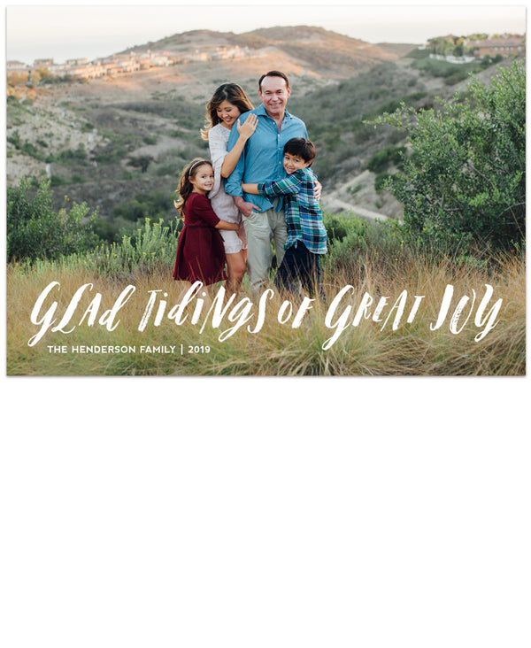 Tidings of Peace & Joy Overlay Card Five 5x7 Flat Card - Personalized Foil Friendly