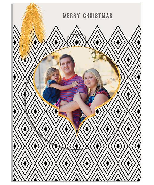 Christmas Feathers Circle Luxe Pop Card
