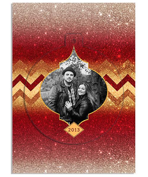 Glitter And Chevron Circle Luxe Pop Card