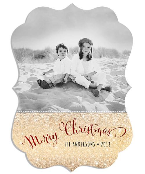 Red Chevron 5x7 Ornate Luxe Card