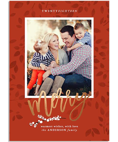 Berry Branches 5x7 Flat Card and Address Label