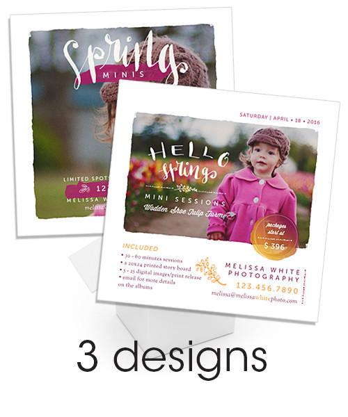 Minis Marketing 5x5 Flat Card Promos for Print, Instagram or Facebook