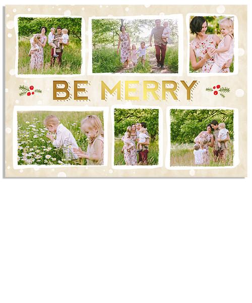 Adorned 7x5 Be Merry FOIL PRESS Card