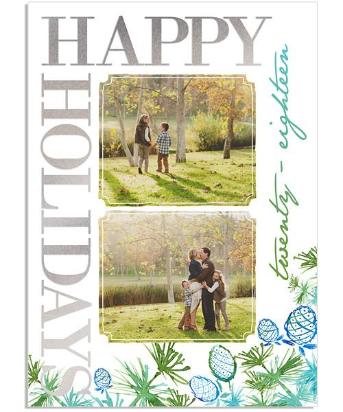 Branches 5x7 Holiday Cheer Vertical FOIL PRESS Card