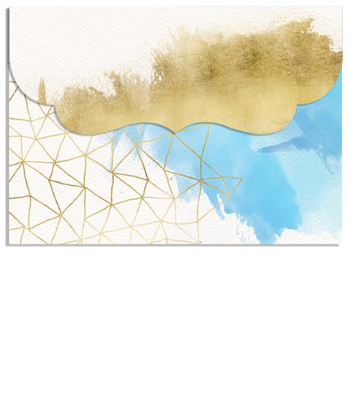 Brushed Gold and Watercolors Photo Collage 7x5 Top Folded Luxe Card