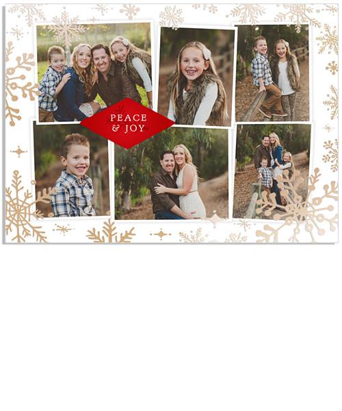 Christmas Blessings 7x5 Snowflake Border FOIL PRESS Card