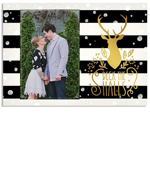 Glamorous Christmas 7x5 Deck the Halls FOIL PRESS Card