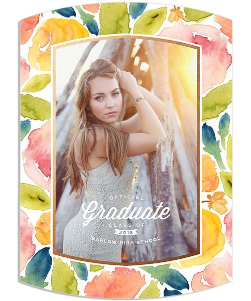 Dusty Pink Senior Announcement 5x7 Arc Luxe and Flat Card