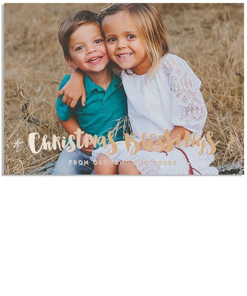 Family 7x5 Christmas Blessings FOIL PRESS Card