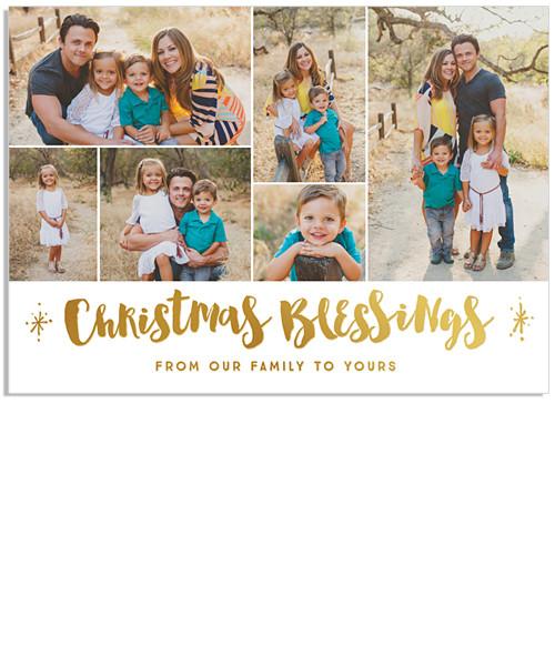 Flurry 7x5 Christmas Blessings FOIL PRESS Card