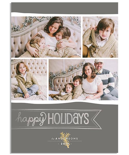 Holiday Style 5x7 Happy Banner FOIL PRESS Card