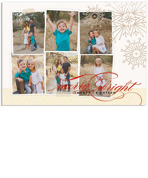 Merry 7x5 Artful Snowflakes FOIL PRESS Card