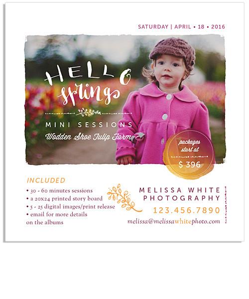 Minis Marketing 5x5 Flat Card Promos for Print, Instagram or Facebook