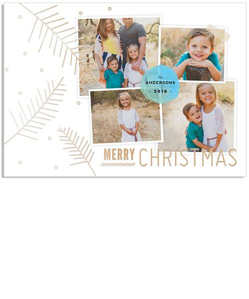 Modern 7x5 Christmas Branches FOIL PRESS Card