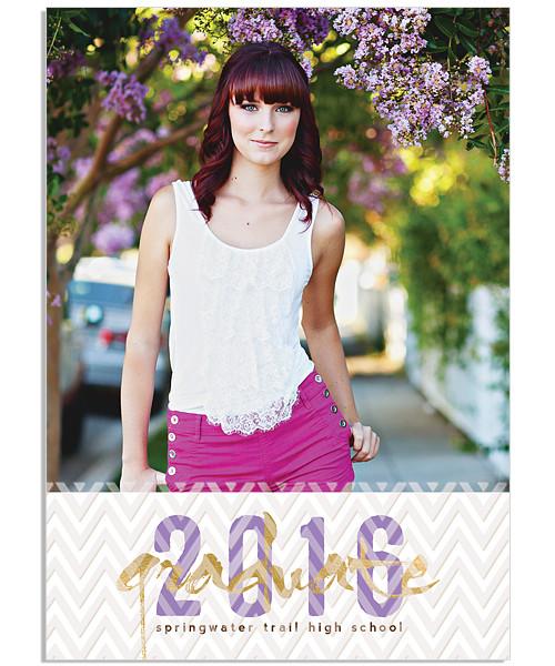 Sheer Overlay 5x7 Chevron FOIL PRESS Card