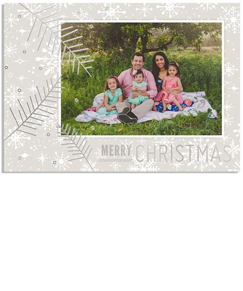 Snowy 7x5 Christmas Branches FOIL PRESS Card