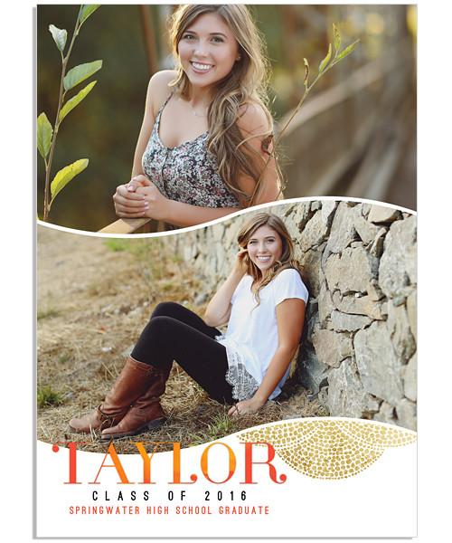 Waterfall Senior Announcement 5x7 Flat Card