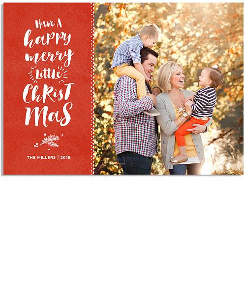 Happy Merry Christmas 7x5 Flat Card and Address Label