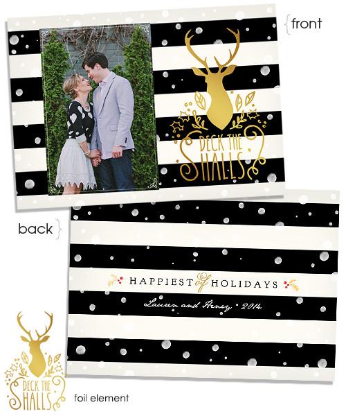 Glamorous Christmas 7x5 Deck the Halls FOIL PRESS Card
