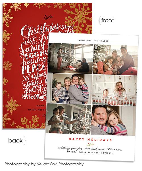 Holiday Treats 5x7 Snowflake Border FOIL PRESS Card