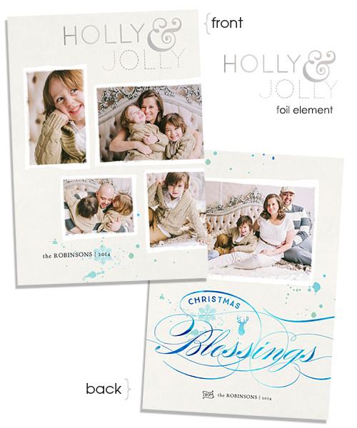 Wintry Flurry 5x7 Holly Jolly FOIL PRESS Card