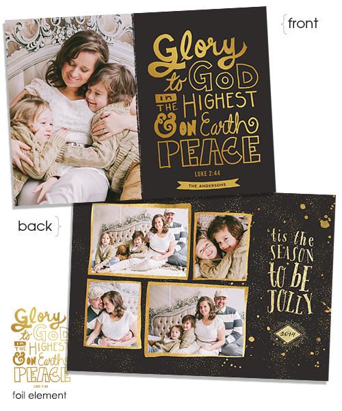 Christmas Joy 7x5 Luke FOIL PRESS Card