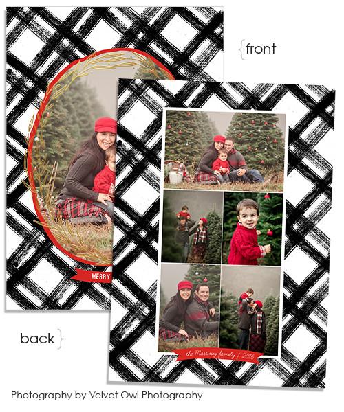 Simple Plaid 5x7 Blooming Circlet FOIL PRESS Card